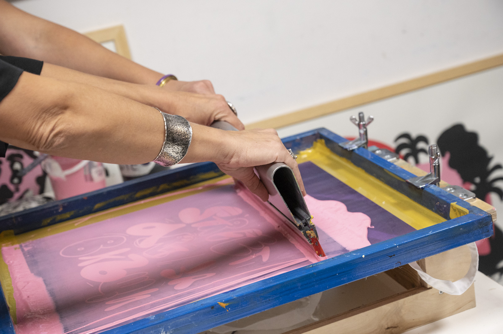 Paper Cut Screen Printing with Stencils
